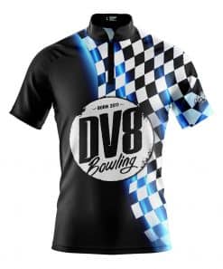 DV8 Men's Rumor Performance Crew Neck Bowling Shirt DriFit Graphite White 